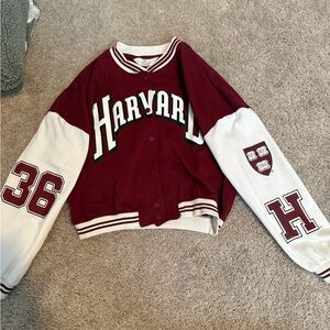 H&M Harvard Varsity Jacket in Maroon and White youth size 12/14